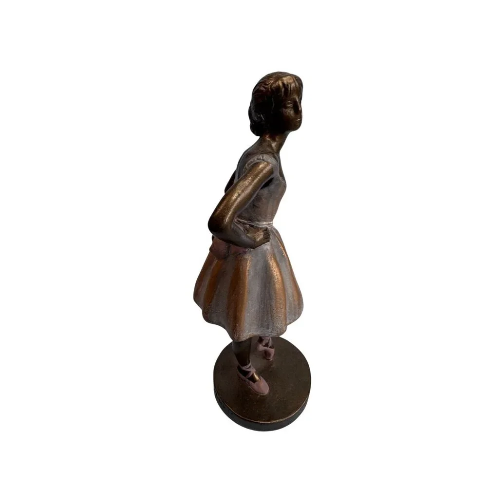 1995 Eylandekov Degas Dancer Figurine Bronze Finish Resin 8.5 Inch With Flipbook - Picture 3 of 7